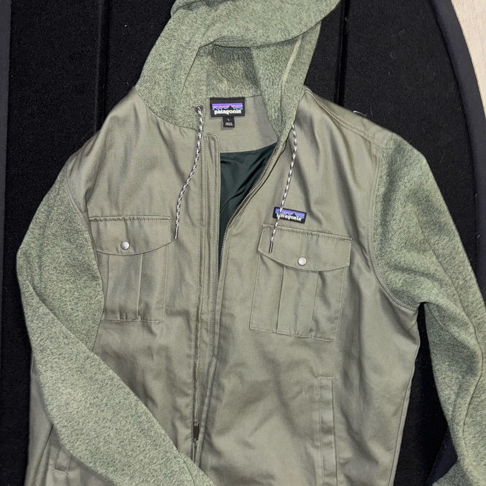 Patagonia Olive Better Sweater Hybrid Hoody Jacket size Large mens